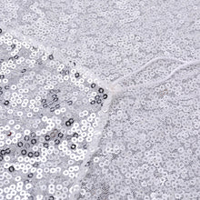 Load image into Gallery viewer, Sequin Table Runner Glittering Silver with Tassels for Holiday Decoration, CD0158