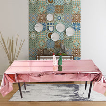 Load image into Gallery viewer, 1 Pcs Waterproof Aluminum Foil Tablecloth Metallic Plastic Tablecover
