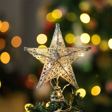 Load image into Gallery viewer, Decorative Star Sequins Christmas Tree Topper with LED Lights, CD0164
