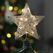 Load image into Gallery viewer, Decorative Star Sequins Christmas Tree Topper with LED Lights, CD0165