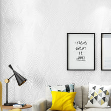 Load image into Gallery viewer, 10M Modern Non-woven Geometric White Leaf Textured Vinyl Wallpaper