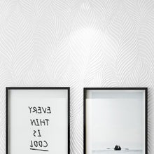 Load image into Gallery viewer, 10M Modern Non-woven Geometric White Leaf Textured Vinyl Wallpaper