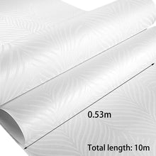 Load image into Gallery viewer, 10M Modern Non-woven Geometric White Leaf Textured Vinyl Wallpaper