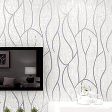 Load image into Gallery viewer, Modern 3D Wall Paper Silver Grey Striped Textured Wallpaper Background
