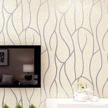 Load image into Gallery viewer, Modern 3D Wall Paper Silver Grey Striped Textured Wallpaper Background