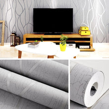 Load image into Gallery viewer, Modern 3D Wall Paper Silver Grey Striped Textured Wallpaper Background