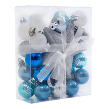 Load image into Gallery viewer, Livingandhome 30 Pieces Shatterproof Christmas Tree Ornament Set Xmas Bauble and Snowflake Tree Topper, CD0343