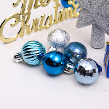 Load image into Gallery viewer, Livingandhome 30 Pieces Shatterproof Christmas Tree Ornament Set Xmas Bauble and Snowflake Tree Topper, CD0343