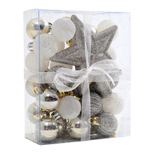 Load image into Gallery viewer, Livingandhome 30 Pieces Shatterproof Christmas Tree Ornament Set Xmas Bauble and Snowflake Tree Topper, CD0344