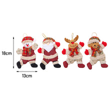 Load image into Gallery viewer, Livingandhome 4 Pieces Christmas Tree Ornament Snowman Santa Claus Elk and Bear Shape Xmas Dolls, CD0364