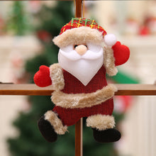 Load image into Gallery viewer, Livingandhome 4 Pieces Christmas Tree Ornament Snowman Santa Claus Elk and Bear Shape Xmas Dolls, CD0364