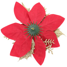 Load image into Gallery viewer, Livingandhome 24 Pieces Artificial Christmas Tree Flowers Xmas Festive Poinsettia Flowers Decoration Set, CD0368