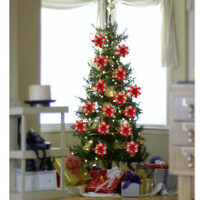 Load image into Gallery viewer, Livingandhome 24 Pieces Artificial Christmas Tree Flowers Xmas Festive Poinsettia Flowers Decoration Set, CD0368