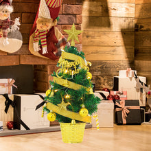 Load image into Gallery viewer, Livingandhome Mini Artificial Pine Tree with Christmas Ornaments Xmas Desktop Decoration, CD0380