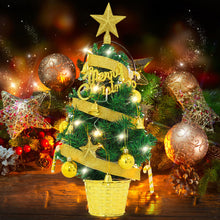 Load image into Gallery viewer, Livingandhome Mini Artificial Pine Tree with Christmas Ornaments Xmas Desktop Decoration, CD0380