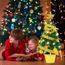 Load image into Gallery viewer, Livingandhome Mini Artificial Pine Tree with Christmas Ornaments Xmas Desktop Decoration, CD0380