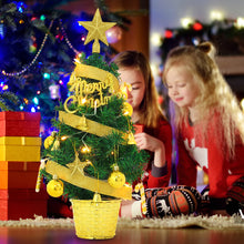 Load image into Gallery viewer, Livingandhome Mini Artificial Pine Tree with Christmas Ornaments Xmas Desktop Decoration, CD0380
