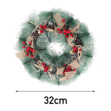 Load image into Gallery viewer, Livingandhome 32cm Snow Flocked Christmas Artificial Wreath with Classical Xmas Ornaments, CD0381