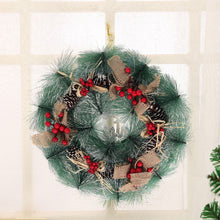 Load image into Gallery viewer, Livingandhome 32cm Snow Flocked Christmas Artificial Wreath with Classical Xmas Ornaments, CD0381