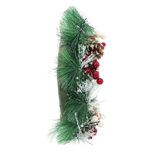 Load image into Gallery viewer, Livingandhome 32cm Snow Flocked Christmas Artificial Wreath with Classical Xmas Ornaments, CD0382