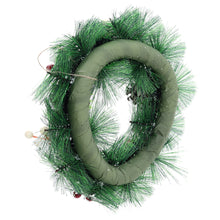 Load image into Gallery viewer, Livingandhome 32cm Snow Flocked Christmas Artificial Wreath with Classical Xmas Ornaments, CD0382