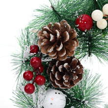 Load image into Gallery viewer, Livingandhome 32cm Snow Flocked Christmas Artificial Wreath with Classical Xmas Ornaments, CD0382