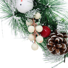 Load image into Gallery viewer, Livingandhome 32cm Snow Flocked Christmas Artificial Wreath with Classical Xmas Ornaments, CD0382
