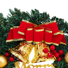 Load image into Gallery viewer, Livingandhome 30cm Christmas Artificial Wreath with Xmas Baubles Bells Bow Knots, CD0383