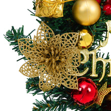 Load image into Gallery viewer, Livingandhome 30cm Christmas Artificial Wreath with Xmas Baubles Bells Bow Knots, CD0383