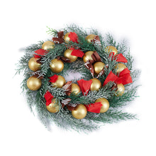 Load image into Gallery viewer, Livingandhome Large Christmas Wreath with Mixed Holiday Accents Bows with Hanger, CD0462