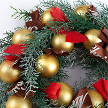 Load image into Gallery viewer, Livingandhome Large Christmas Wreath with Mixed Holiday Accents Bows with Hanger, CD0462