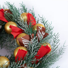 Load image into Gallery viewer, Livingandhome Large Christmas Wreath with Mixed Holiday Accents Bows with Hanger, CD0462
