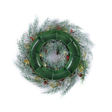 Load image into Gallery viewer, Livingandhome Large Christmas Wreath with Mixed Holiday Accents Bows with Hanger, CD0462