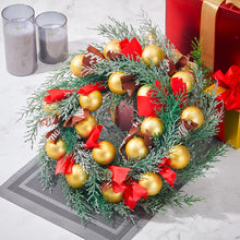 Load image into Gallery viewer, Livingandhome Large Christmas Wreath with Mixed Holiday Accents Bows with Hanger, CD0462