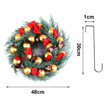 Load image into Gallery viewer, Livingandhome Large Christmas Wreath with Mixed Holiday Accents Bows with Hanger, CD0462