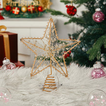 Load image into Gallery viewer, Livingandhome Modern Metal Pre-Lit Star Christmas Tree Topper with Beads, CD0477