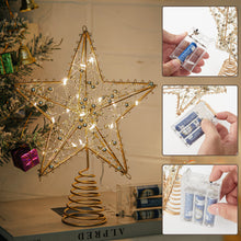 Load image into Gallery viewer, Livingandhome Modern Metal Pre-Lit Star Christmas Tree Topper with Beads, CD0477