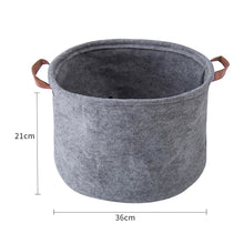 Load image into Gallery viewer, Round Felt Laundry Basket Clothes Storage Organizer Bin