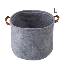 Load image into Gallery viewer, Round Felt Laundry Basket Clothes Storage Organizer Bin