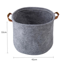 Load image into Gallery viewer, Round Felt Laundry Basket Clothes Storage Organizer Bin