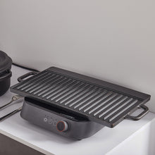 Load image into Gallery viewer, Non Stick Reversible Cast Iron Grill/Griddle Pan Plate BBQ Hob