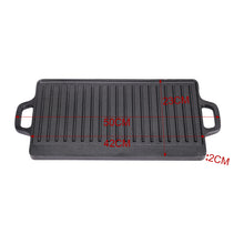 Load image into Gallery viewer, Non Stick Reversible Cast Iron Grill/Griddle Pan Plate BBQ Hob