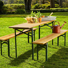 Load image into Gallery viewer, Folding Wooden Beer Table and Benches Set Garden-5 Size option