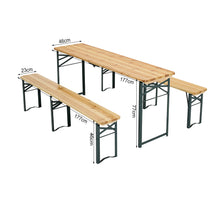 Load image into Gallery viewer, Folding Wooden Beer Table and Benches Set Garden-5 Size option