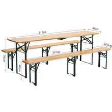 Load image into Gallery viewer, Folding Wooden Beer Table and Benches Set Garden-5 Size option