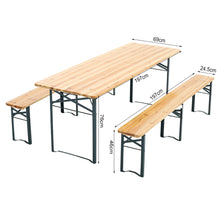 Load image into Gallery viewer, Folding Wooden Beer Table and Benches Set Garden-5 Size option
