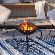 Load image into Gallery viewer, Round Fire Pit Garden Patio Heater Brazier with Poker