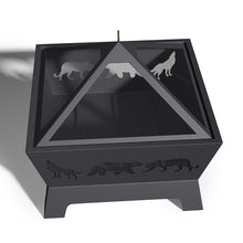 Load image into Gallery viewer, 67CM Square Fire Pit Garden Patio Heater Brazier with Poker