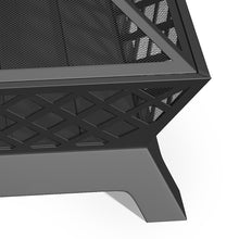 Load image into Gallery viewer, 63.5cm 2 in 1 Iron Outdoor Fire Pit Patio Heater Metal Square Fire pit