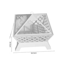 Load image into Gallery viewer, 63.5cm 2 in 1 Iron Outdoor Fire Pit Patio Heater Metal Square Fire pit
